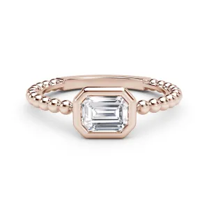 0.33ctw Diamond Emerald Beaded Ring