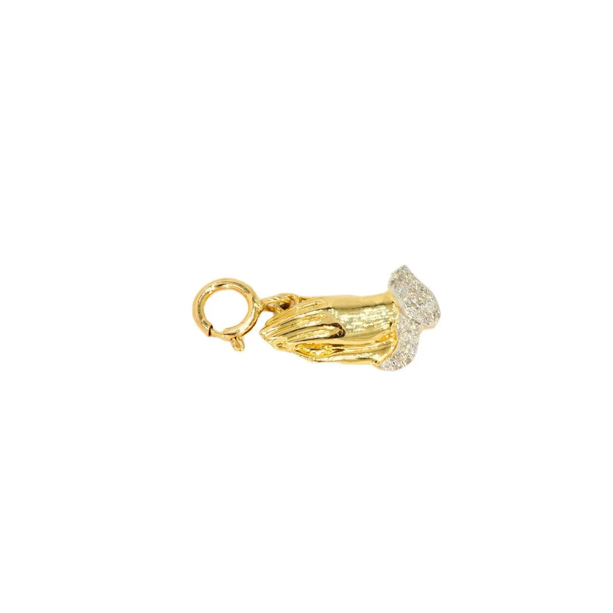 10k Yellow Gold and Diamond 'Praying Hands' Charm - 10034