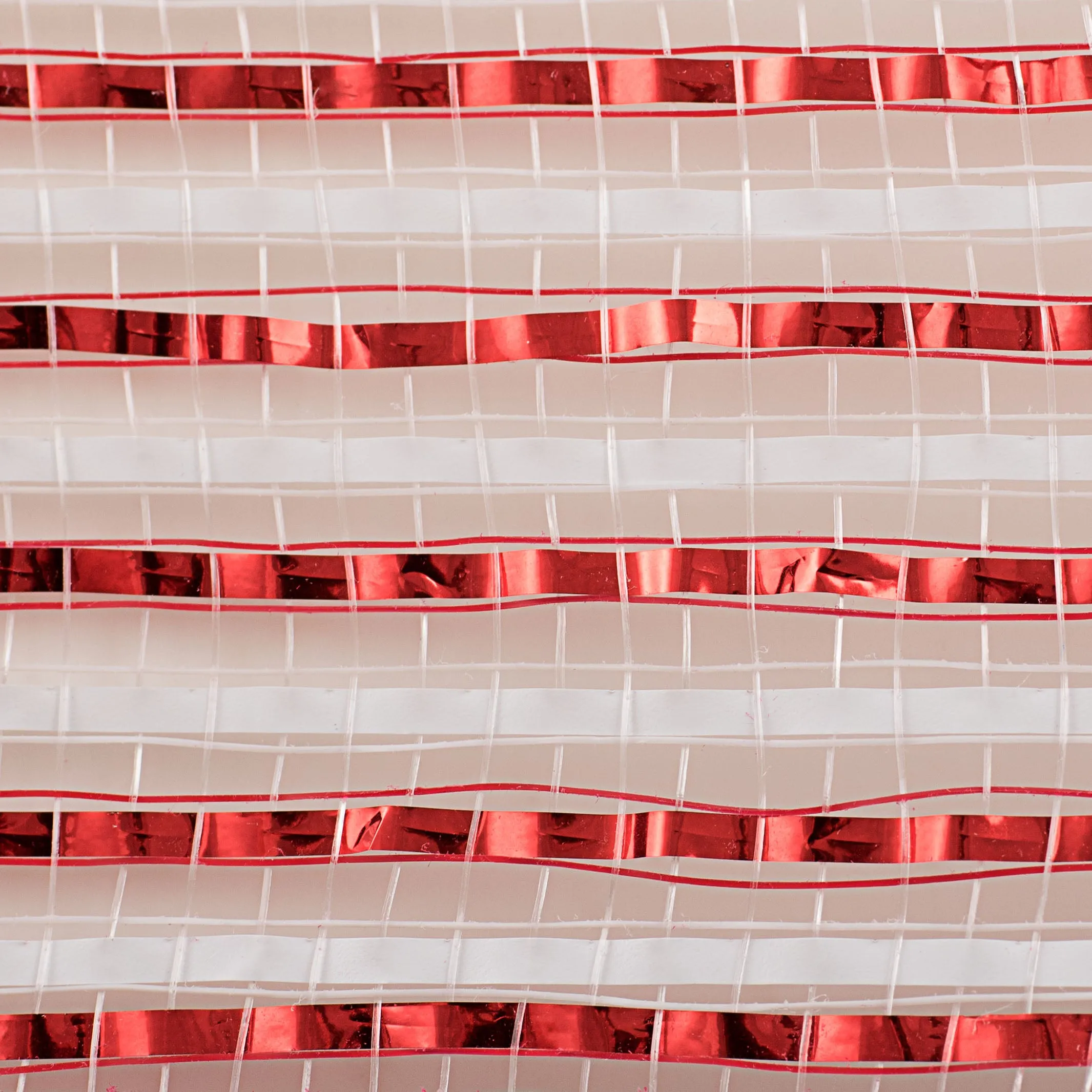 10" Thin Bold Stripe Deco Mesh: Red & White