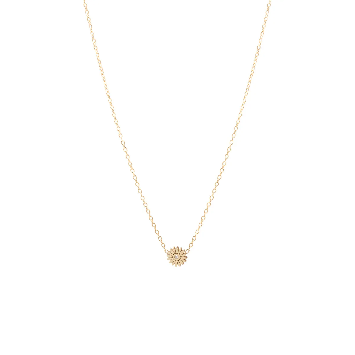 14k Diamond Itty Bitty Flower Necklace