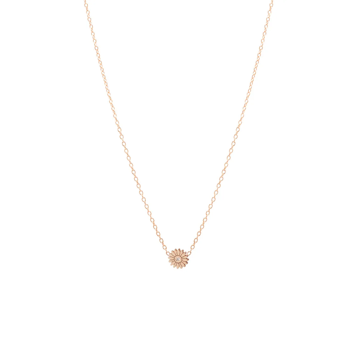 14k Diamond Itty Bitty Flower Necklace