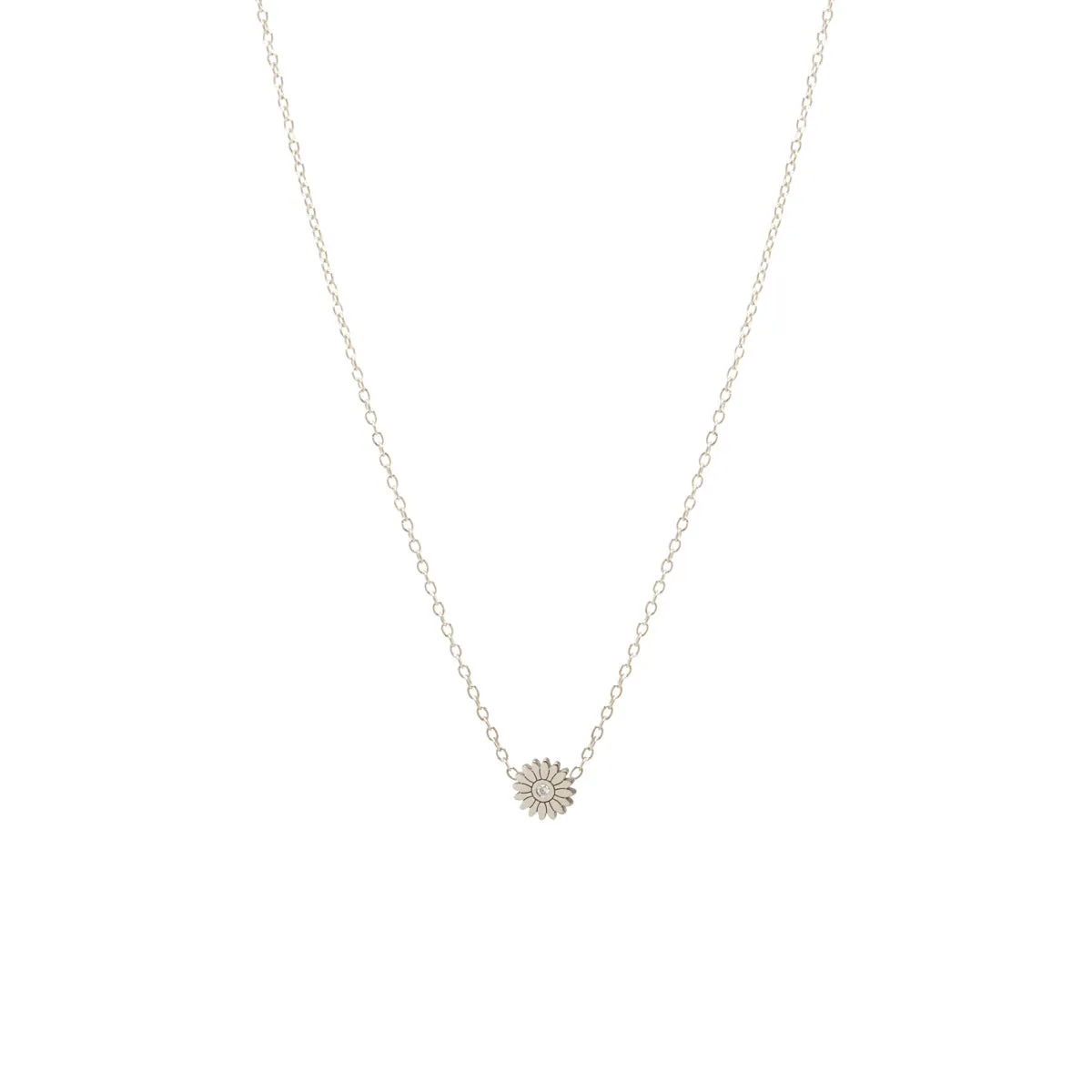 14k Diamond Itty Bitty Flower Necklace