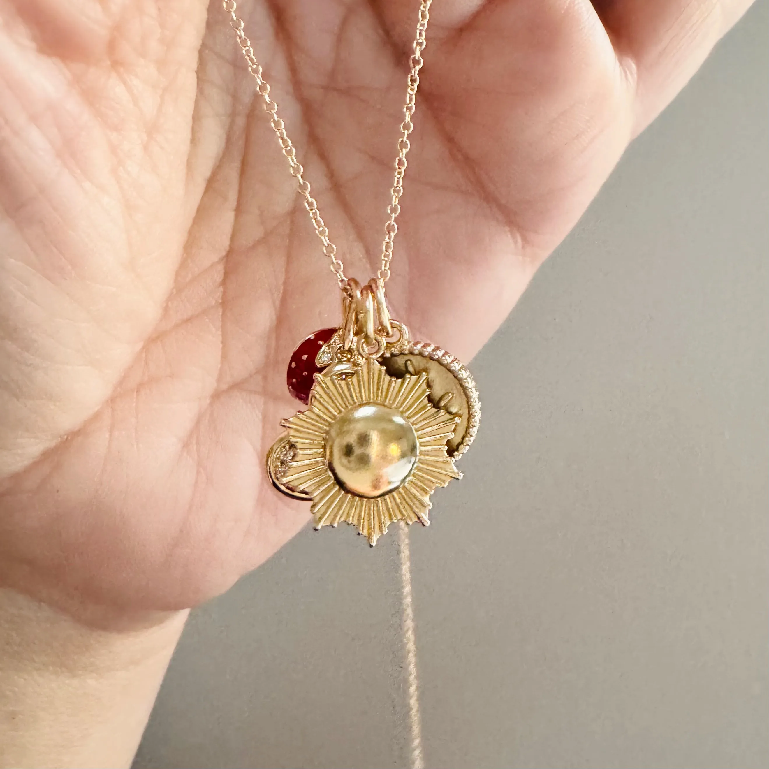 14K Sunburst Charm