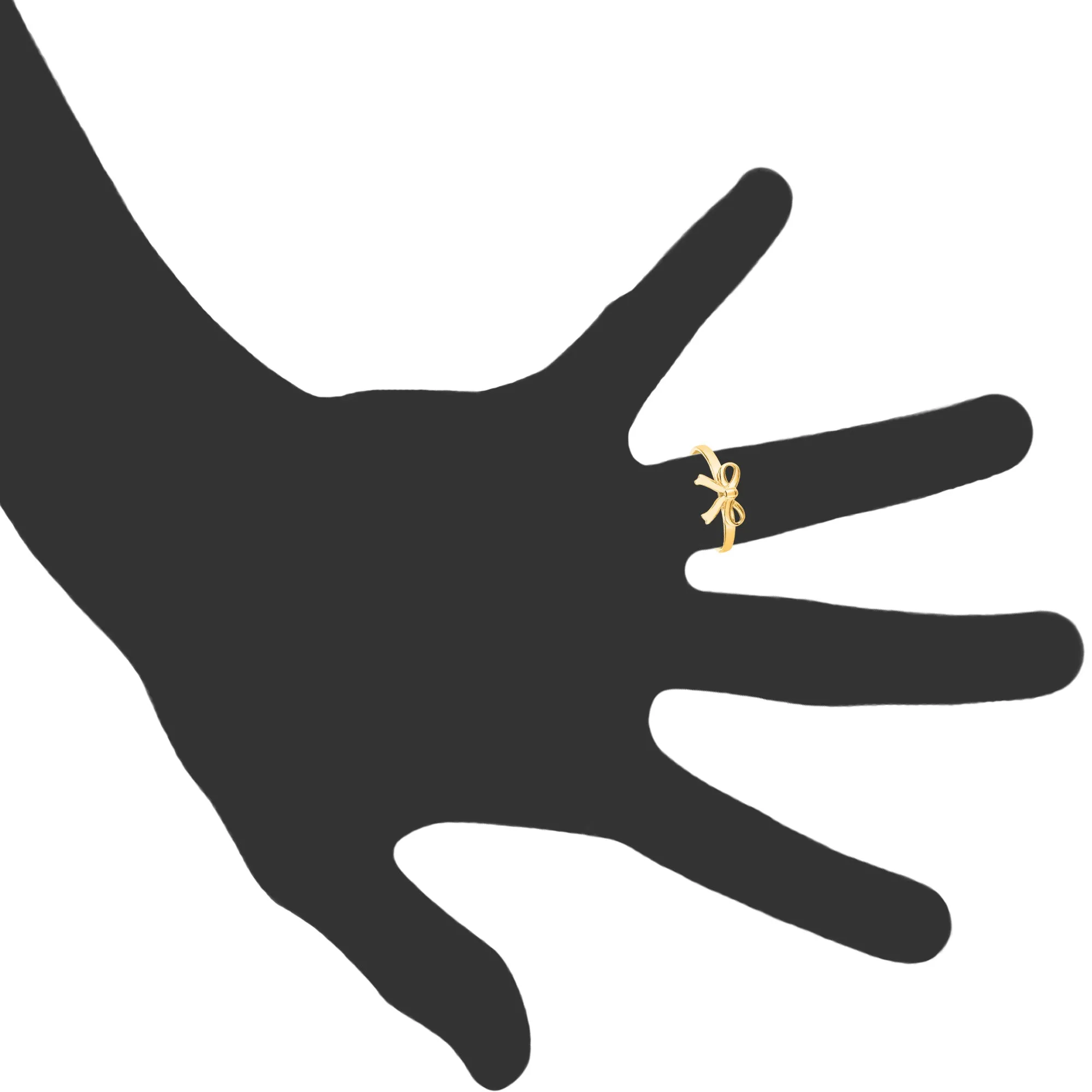 14K Yellow Gold Bow Design Ring, Size 7