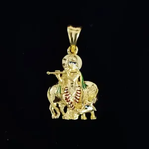 22 KT Gold Unisex Lord Krishna Pendant (D27)