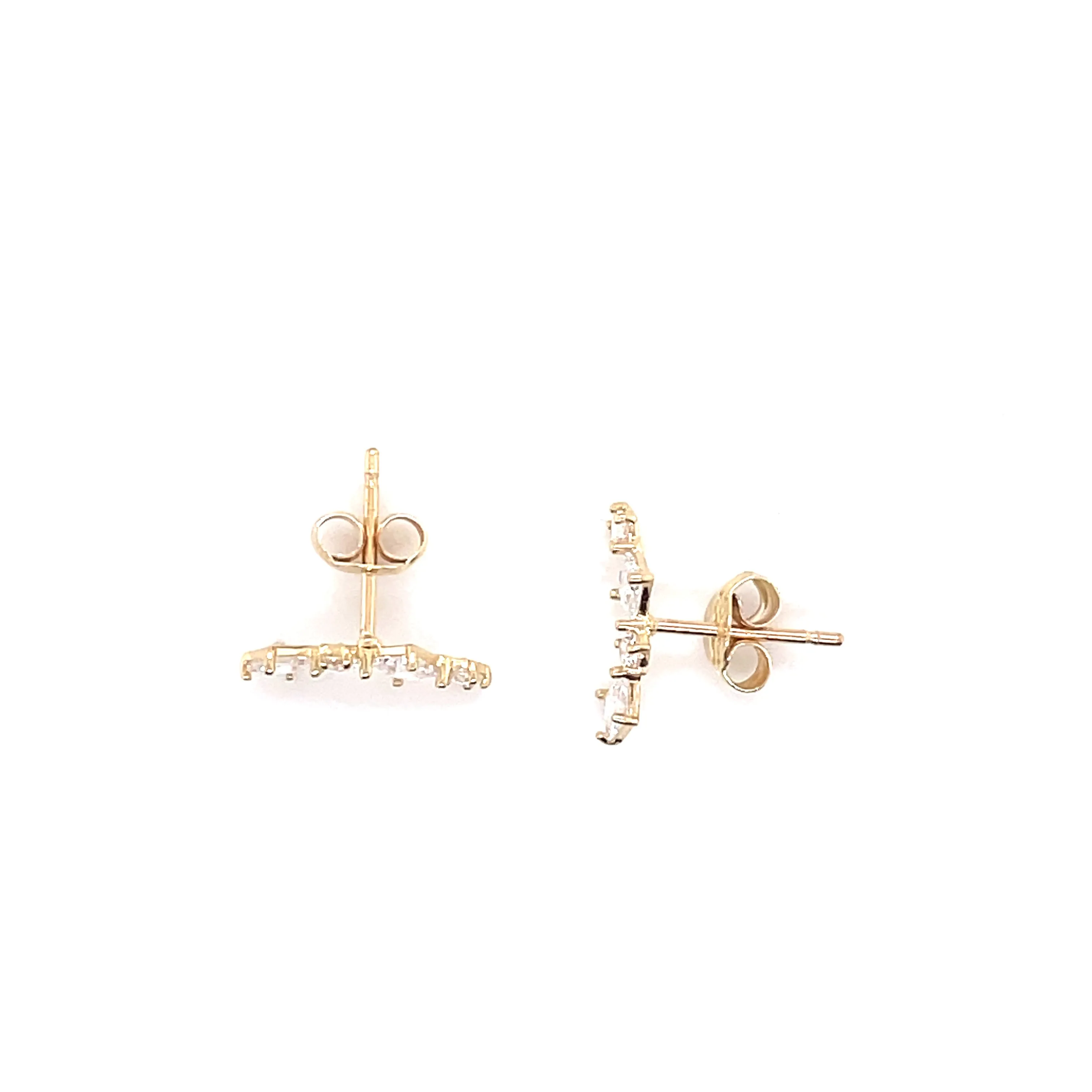 9ct Yellow Gold Mixed Cut CZ Earrings