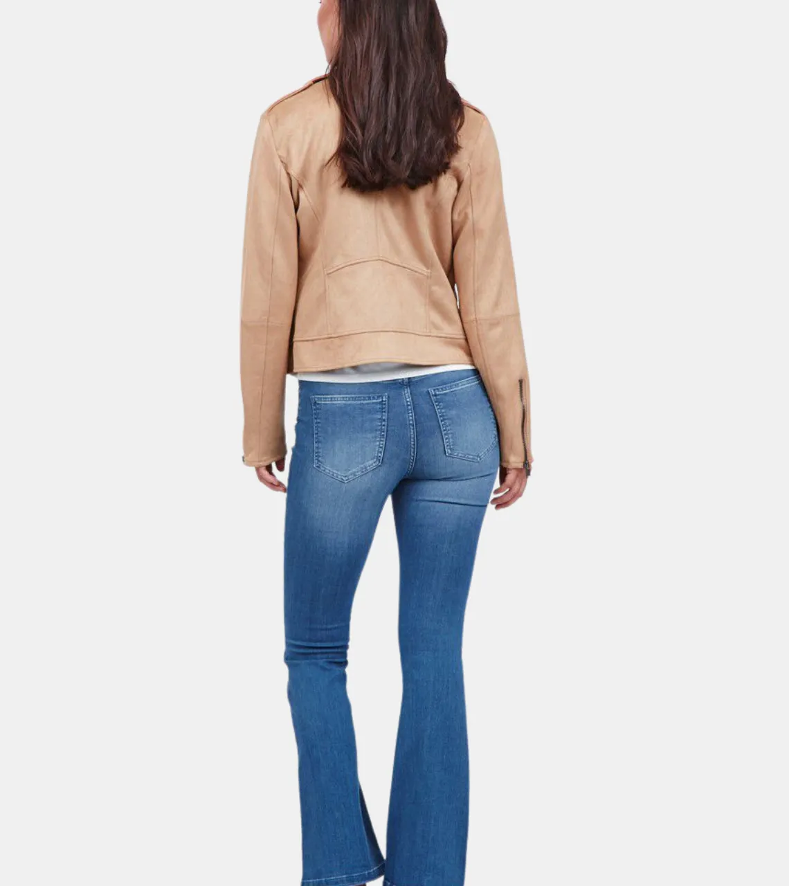 Alora Women's Beige Leather Jacket
