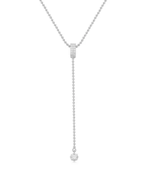 Ball Chain Lariat- Silver