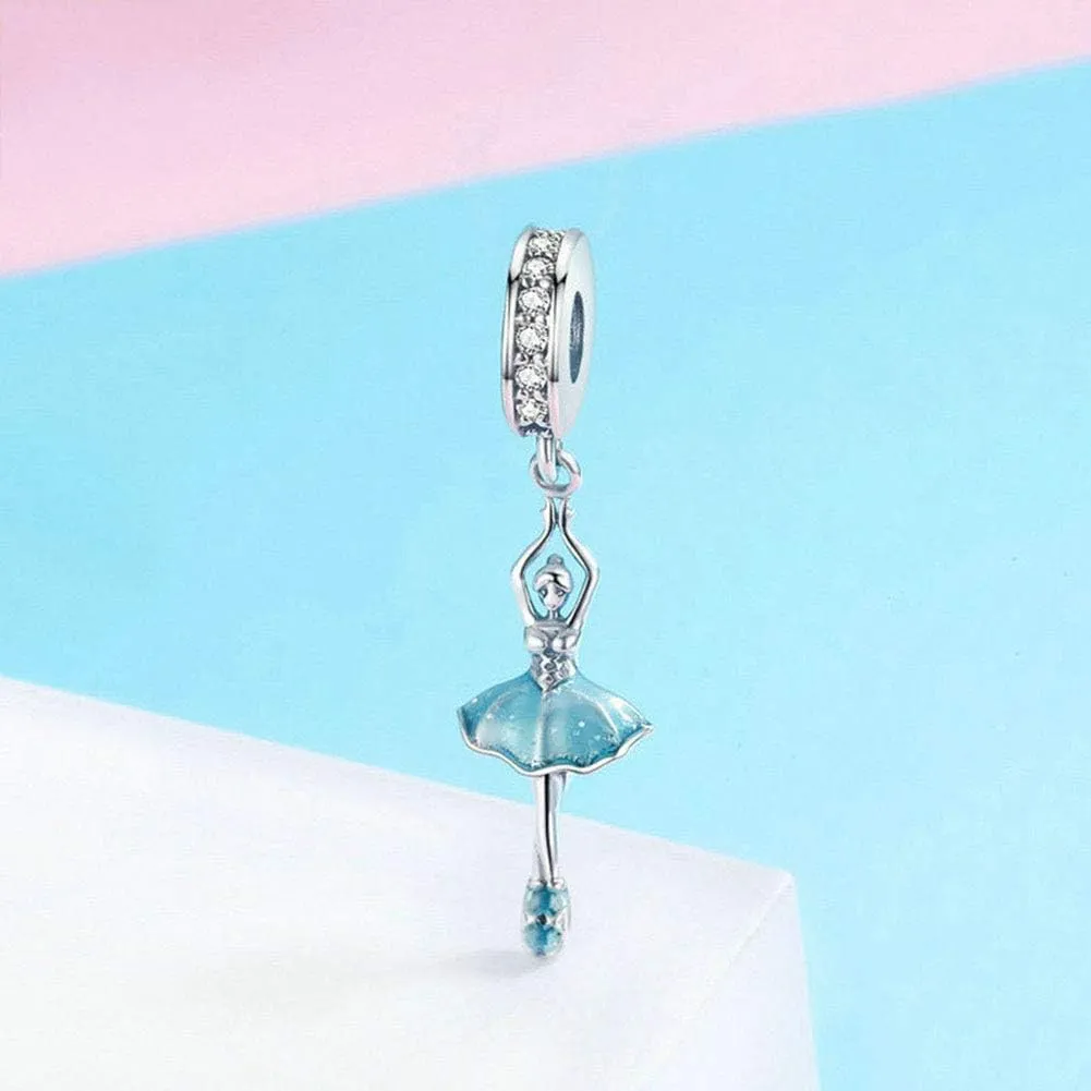 Ballet Girl 925 Sterling Silver Dance Charm for Pandora Bracelet - Anniversary Heart Charm