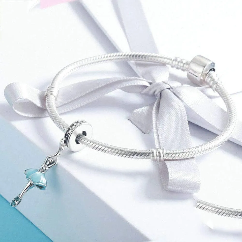 Ballet Girl 925 Sterling Silver Dance Charm for Pandora Bracelet - Anniversary Heart Charm