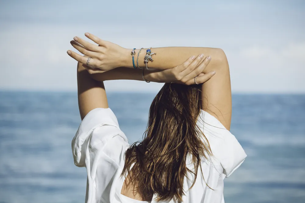 Beaded Seashell Band Ring