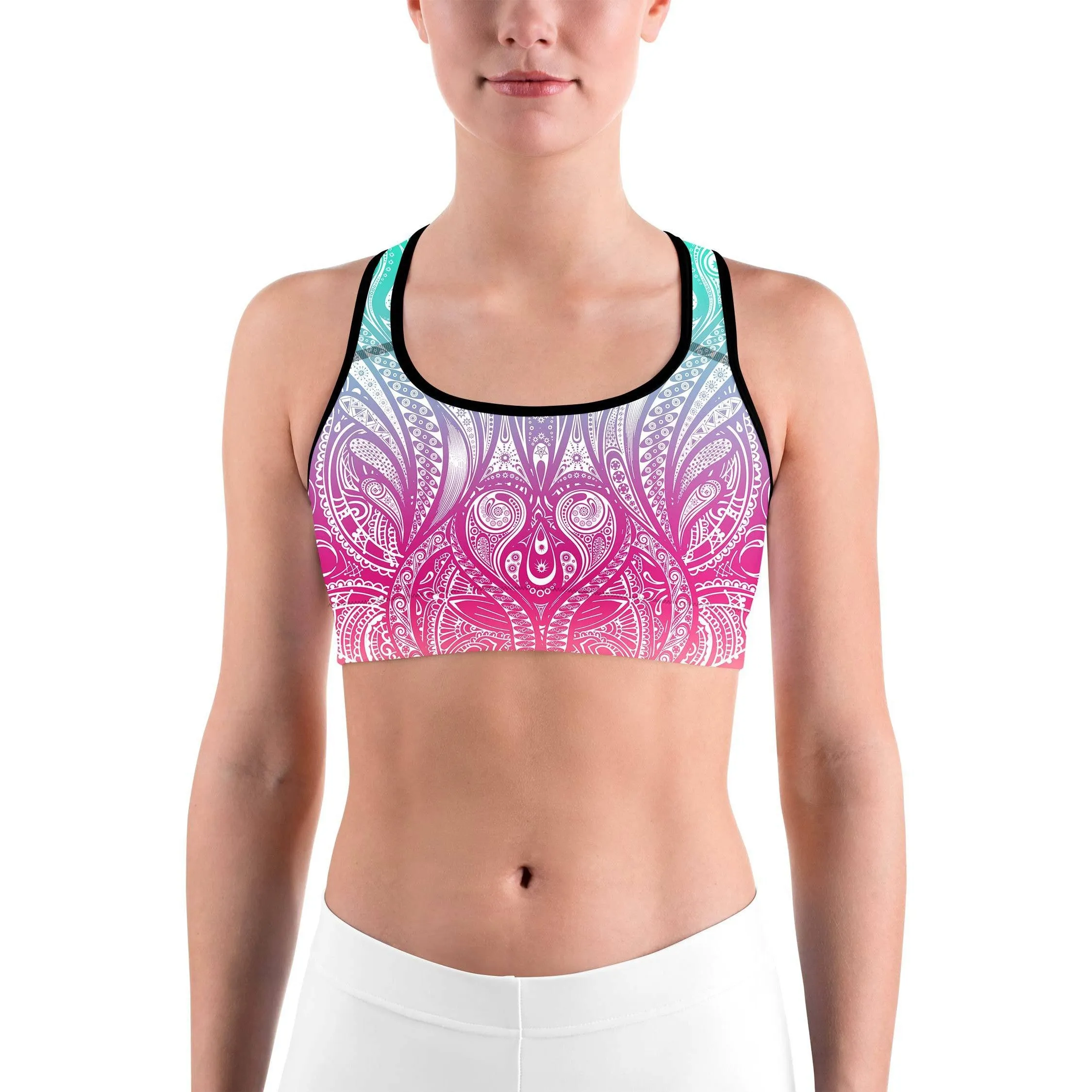 Bright Ornament Pattern Sports bra