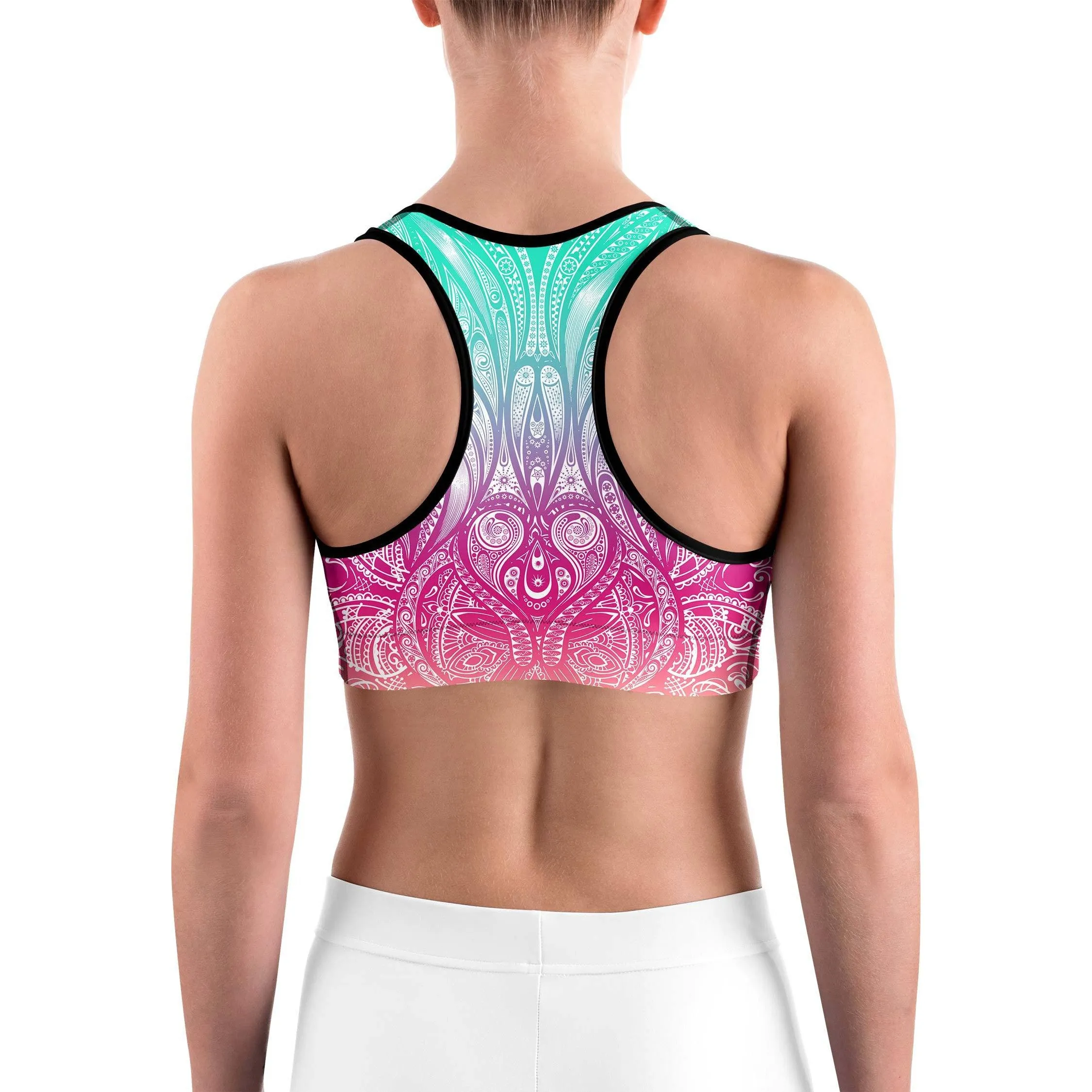 Bright Ornament Pattern Sports bra