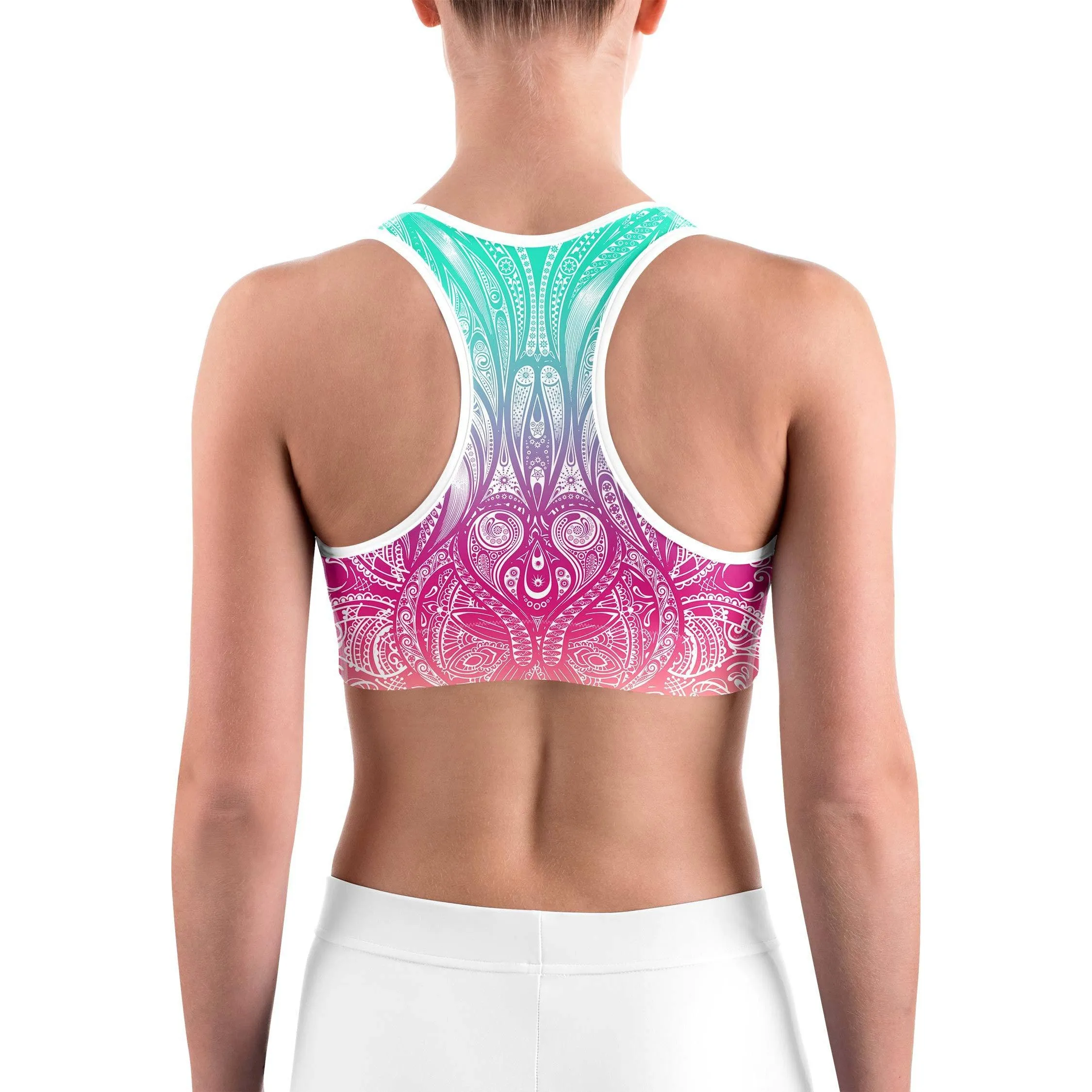 Bright Ornament Pattern Sports bra