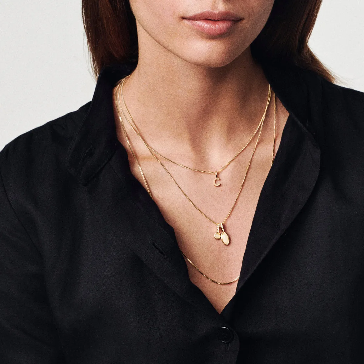 CHARM C pendant, gold-plated