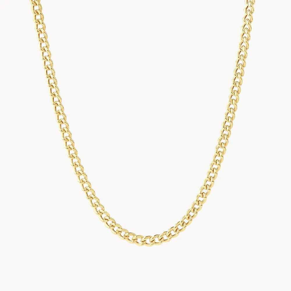 Curb Chain Necklace in Gold