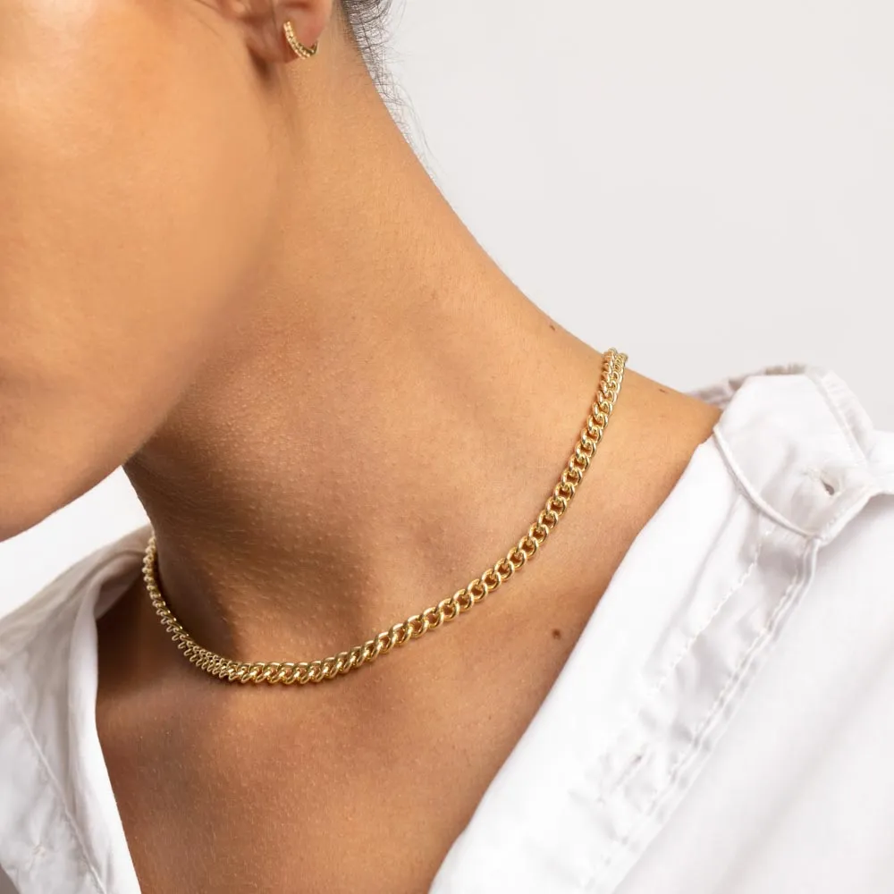 Curb Chain Necklace in Gold