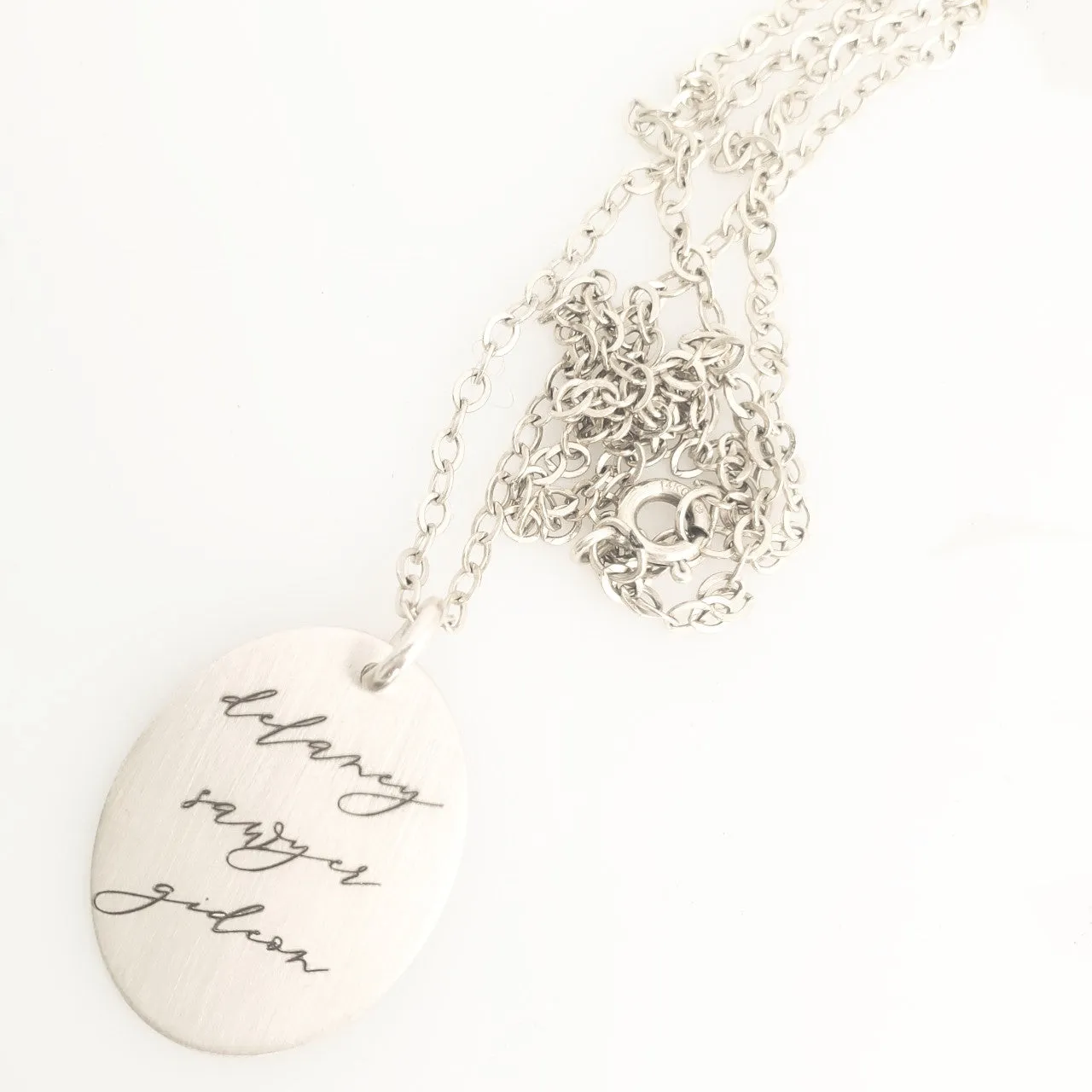 Cursive Oval Necklace