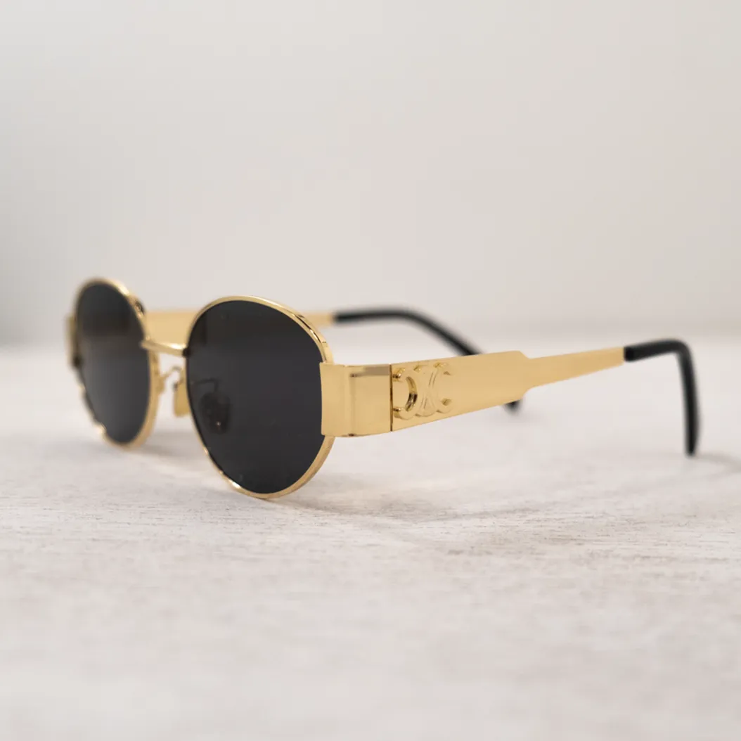 Designer Inspired Gold Frame Sunglasses