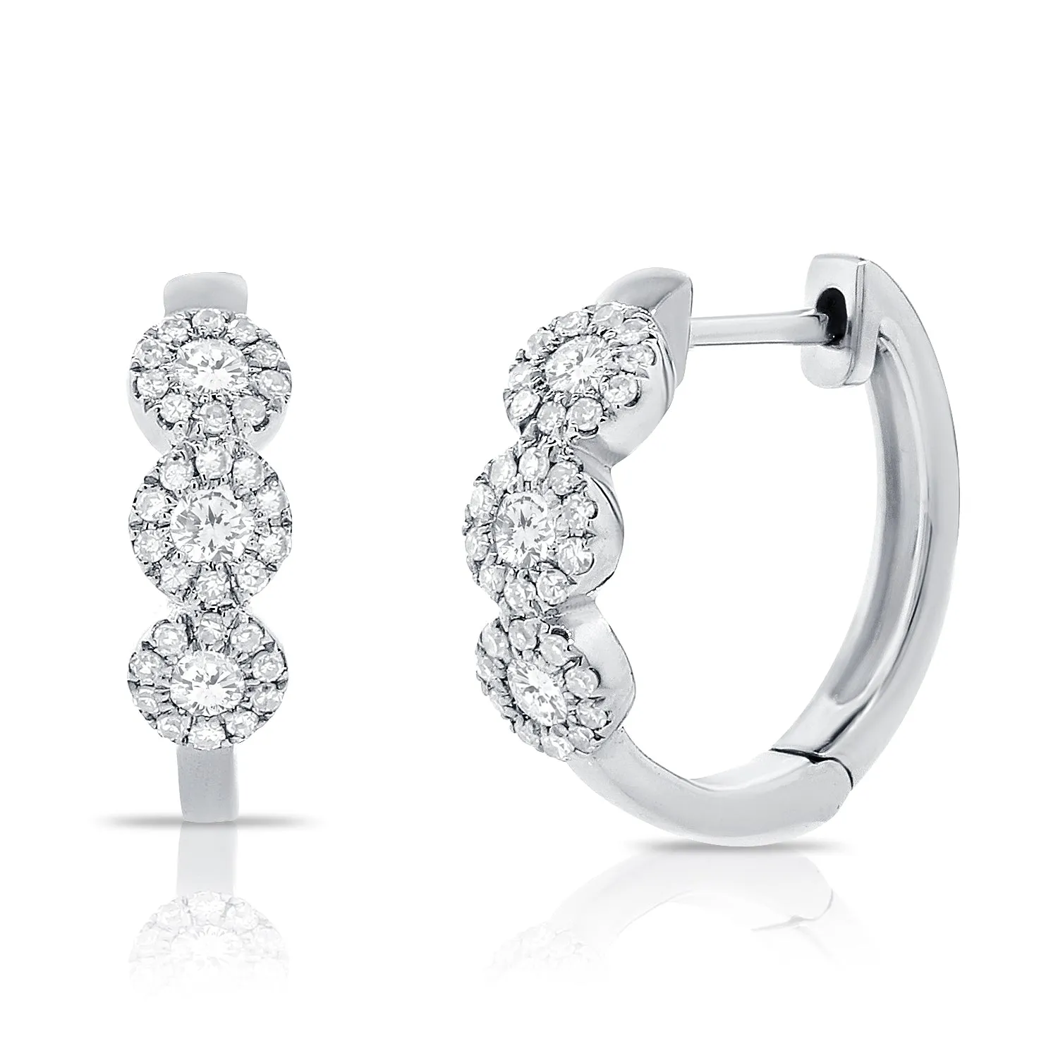 Diamond Illusion set Huggies in 14kt Gold