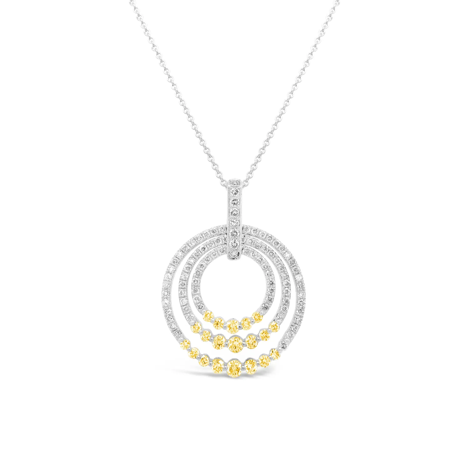 Diamond Sunset Circle Pendant