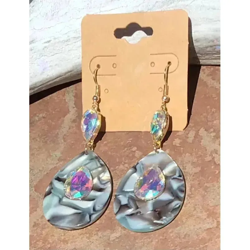 Double Crystal Drop Earrings