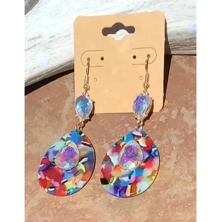 Double Crystal Drop Earrings