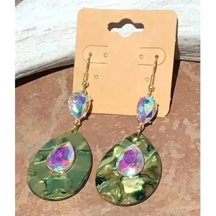 Double Crystal Drop Earrings