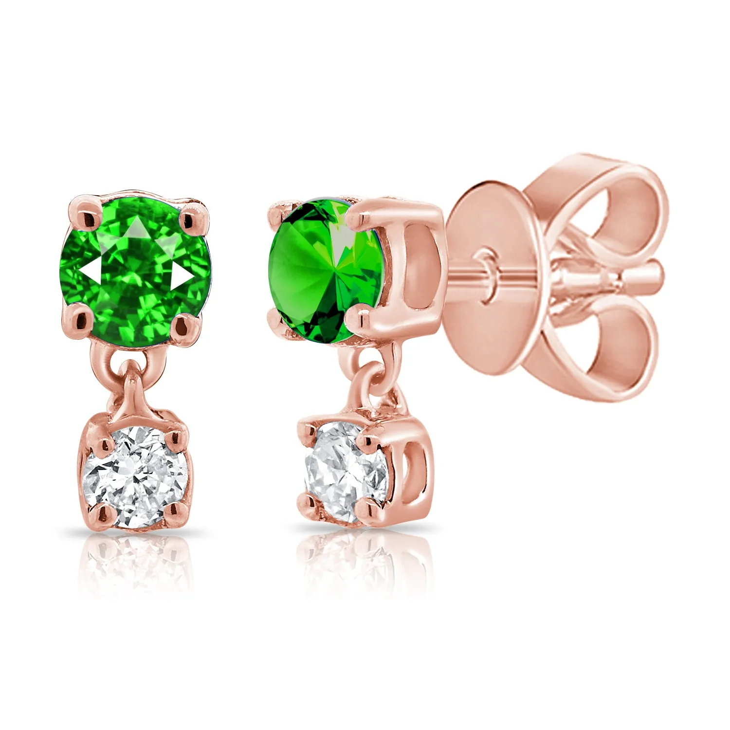 Emerald & Diamond Classic Stud