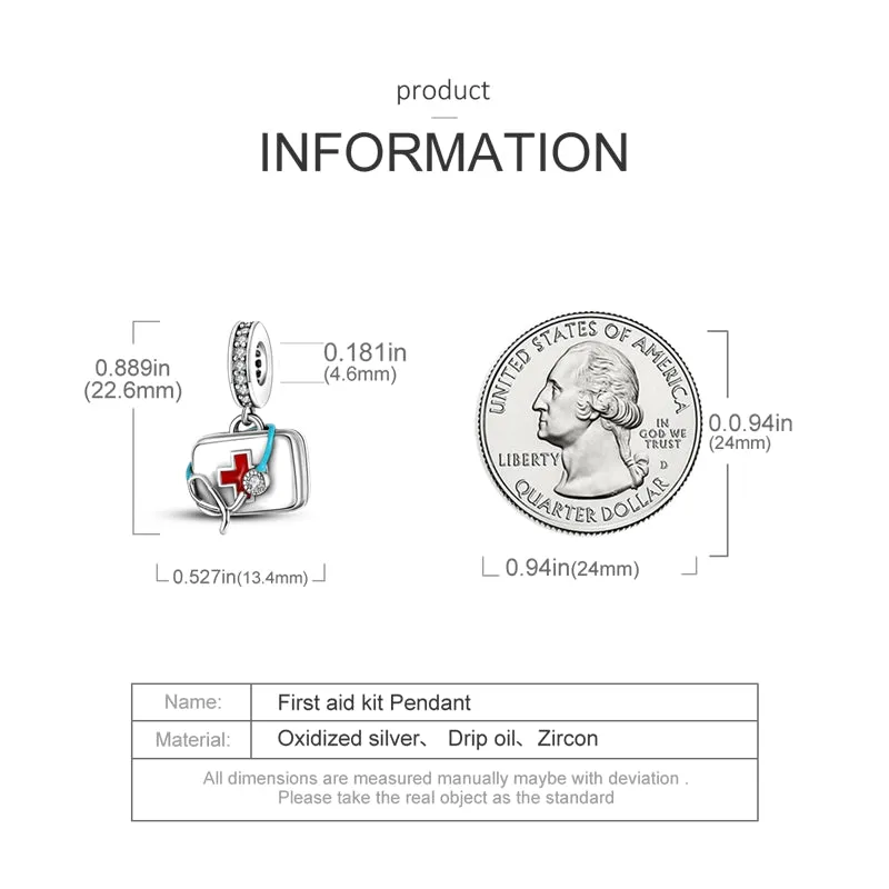 First Aid Kit Enamel Charm