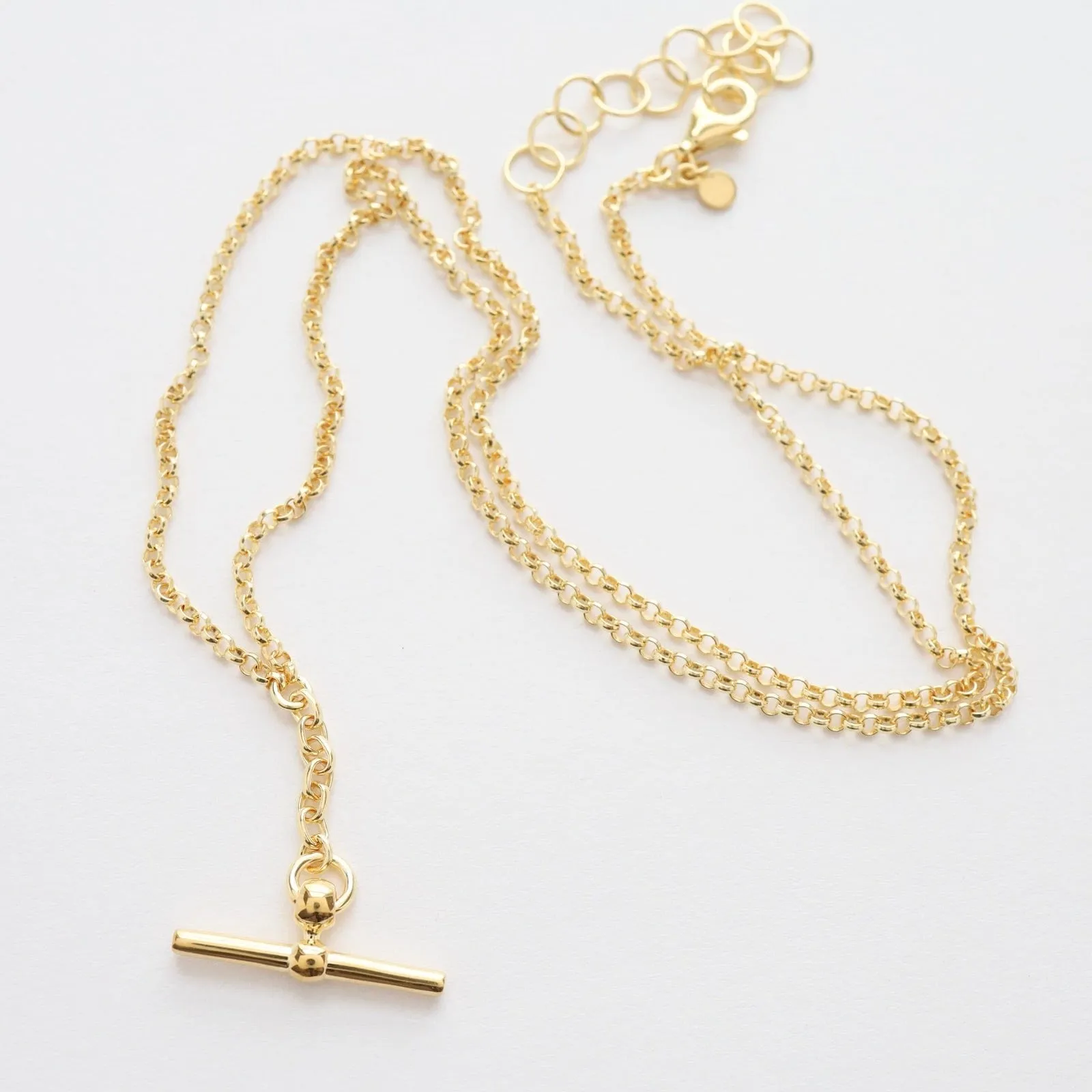 Front Fob Necklace in Gold Vermeil