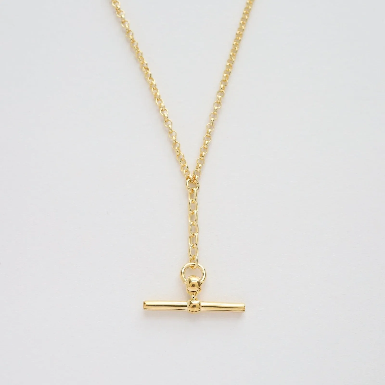 Front Fob Necklace in Gold Vermeil