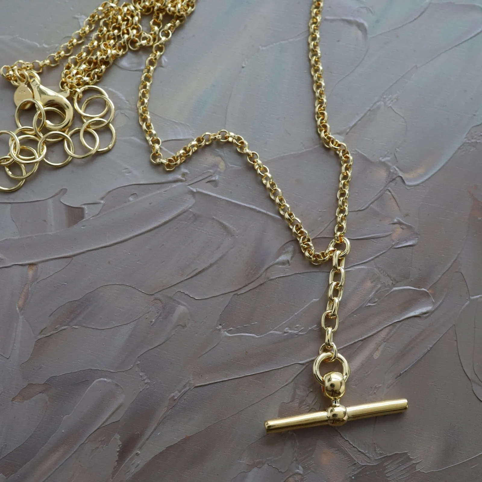 Front Fob Necklace in Gold Vermeil