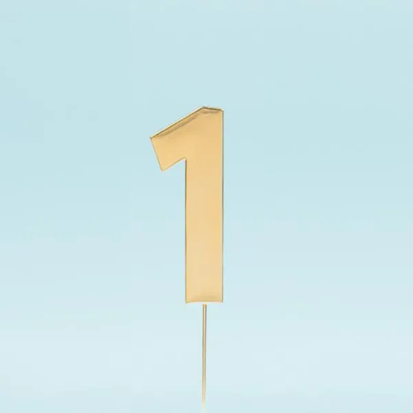 Gold Bold Number 1 Cake Topper