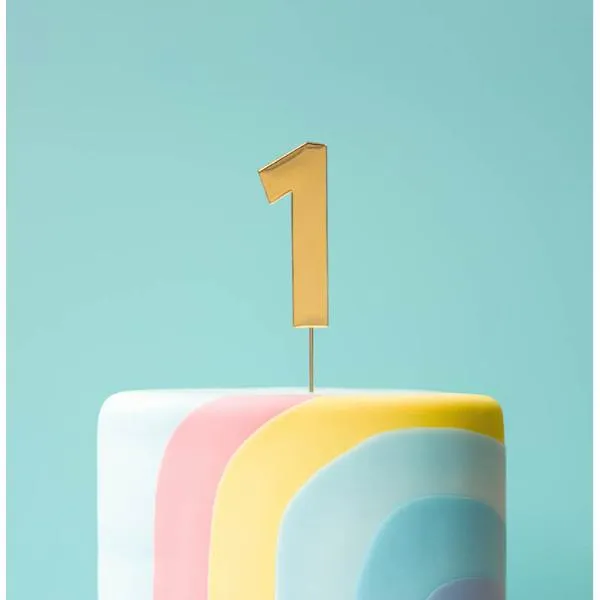 Gold Bold Number 1 Cake Topper