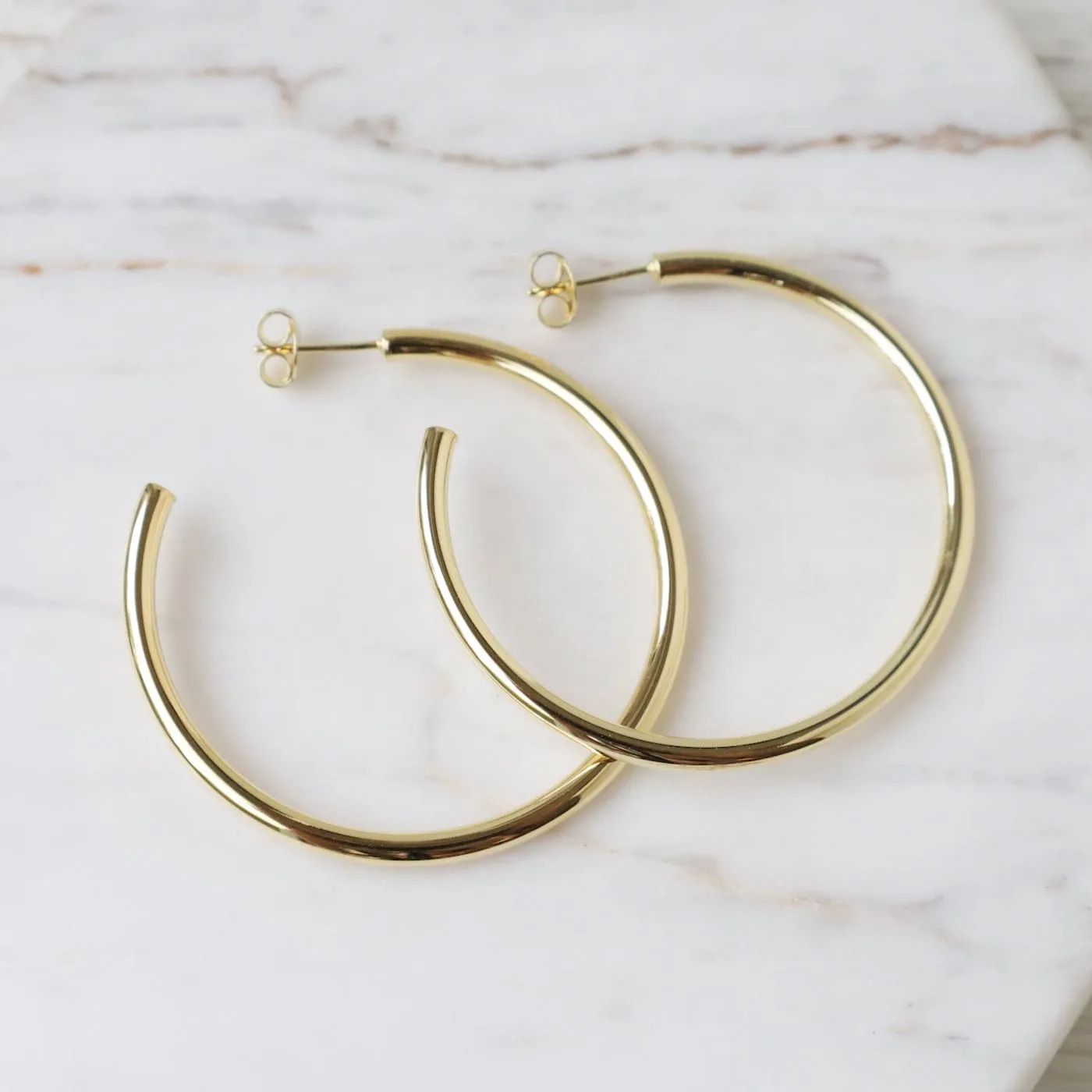 Gold Vermeil 40mm Tube Hoop