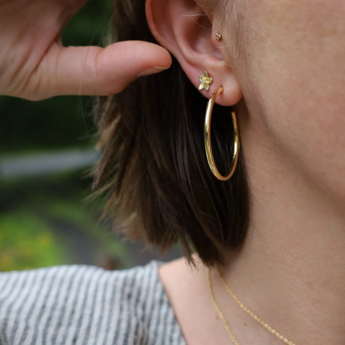Gold Vermeil 40mm Tube Hoop