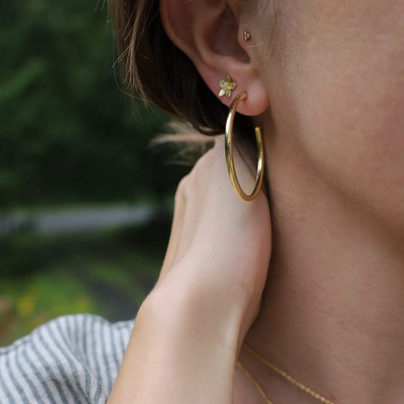 Gold Vermeil 40mm Tube Hoop