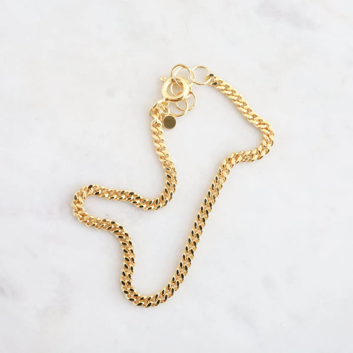 Gold Vermeil Cut Curb Chain Bracelet