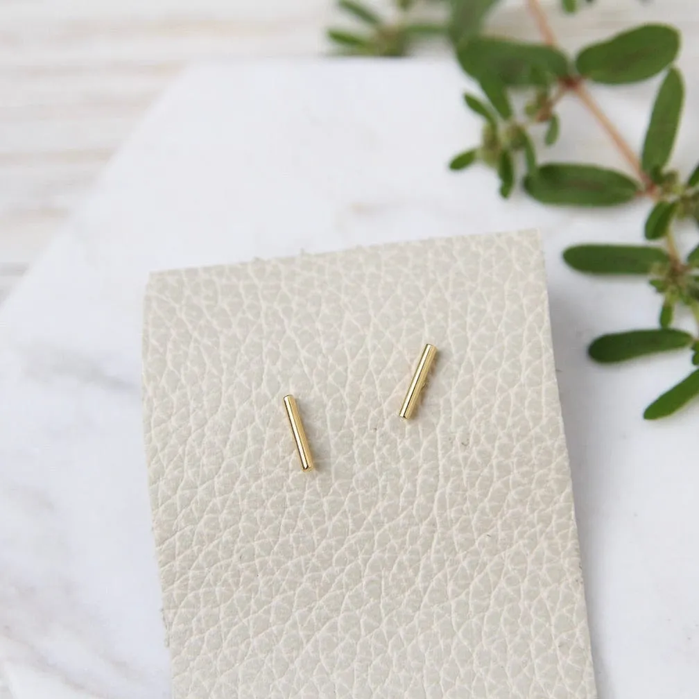 Gold Vermeil Cylinder Stud