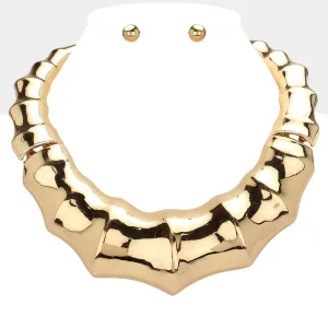 iLLASPARKZ Chunky Metal Bamboo Statement Necklace