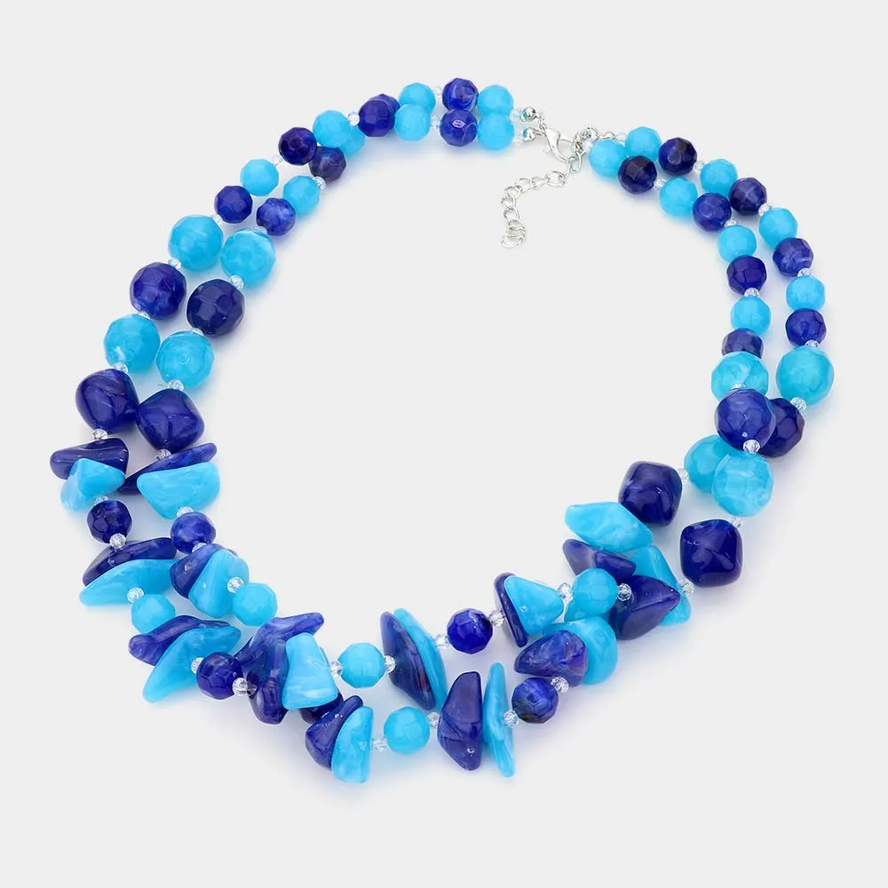 iLLASPARKZ Marble Beads Double Layered Necklace