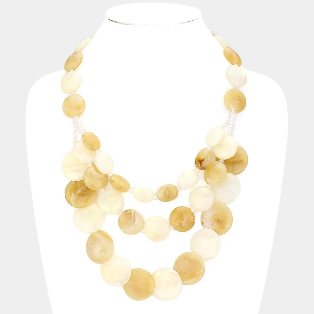 iLLASPARKZ Marble Beads Layered Necklace