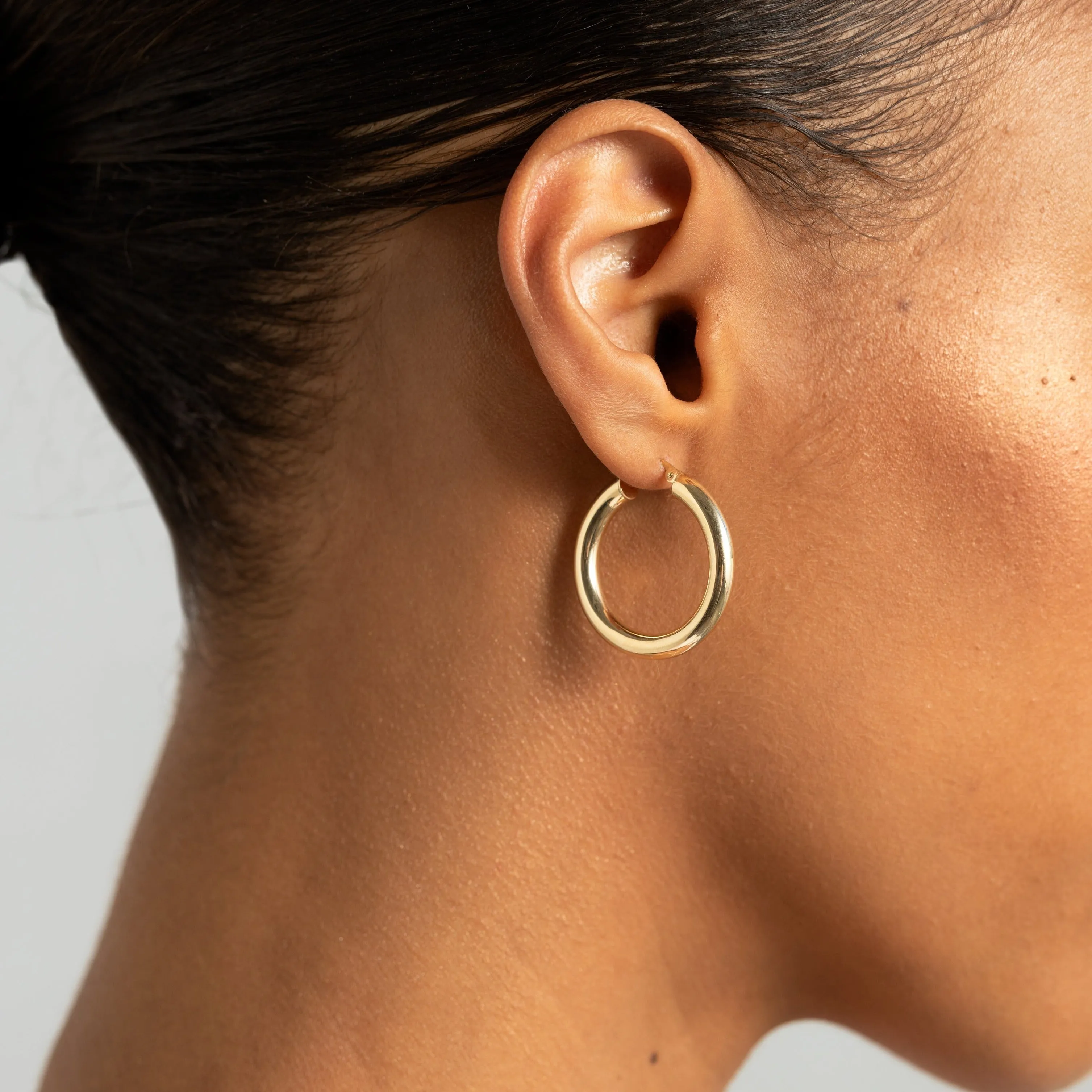 Large Bold Hoops | 10k White Gold