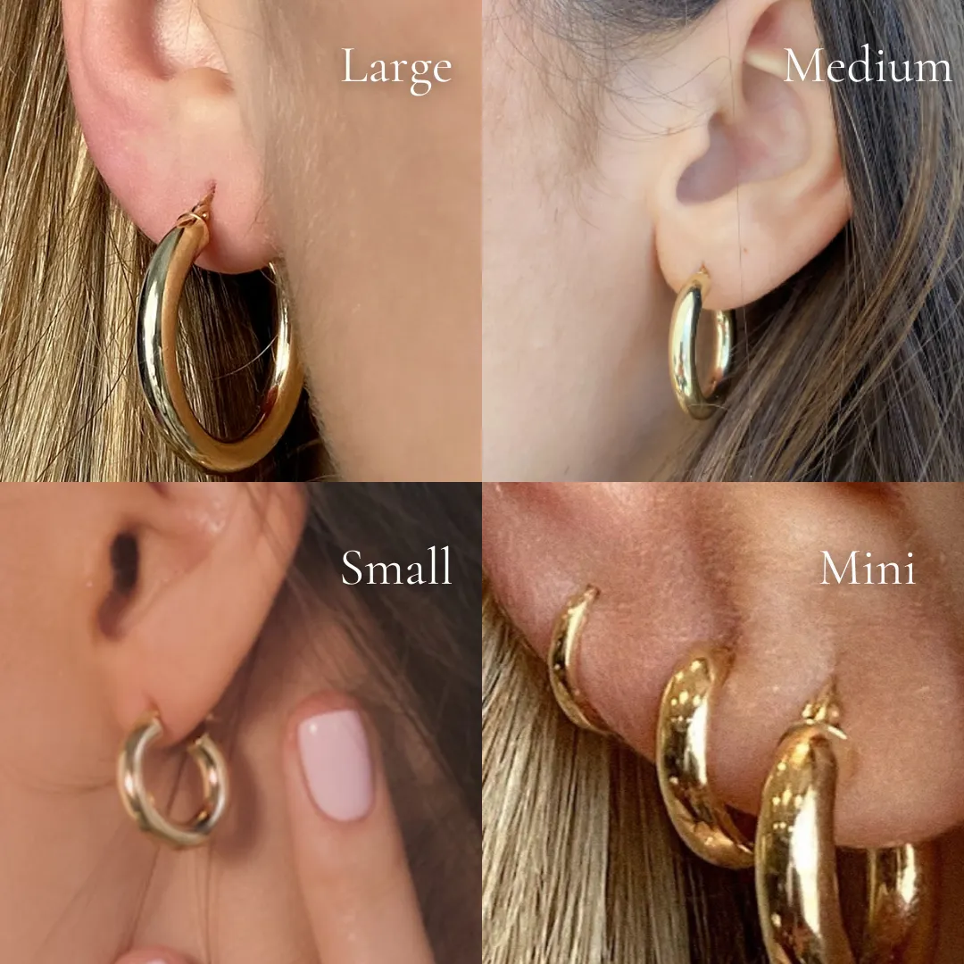 Large Bold Hoops | 10k White Gold