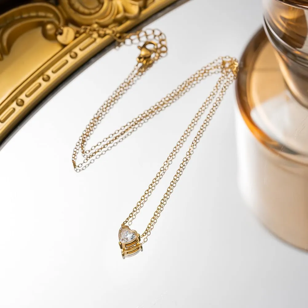 Layered Necklaces for Women Non Tarnish Gold Plated Cross Heart Choker Dianty Stainless Steel Necklaces Necklace Stack