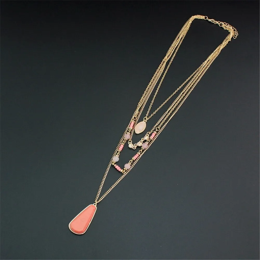 Luscious Pink Layered Necklace