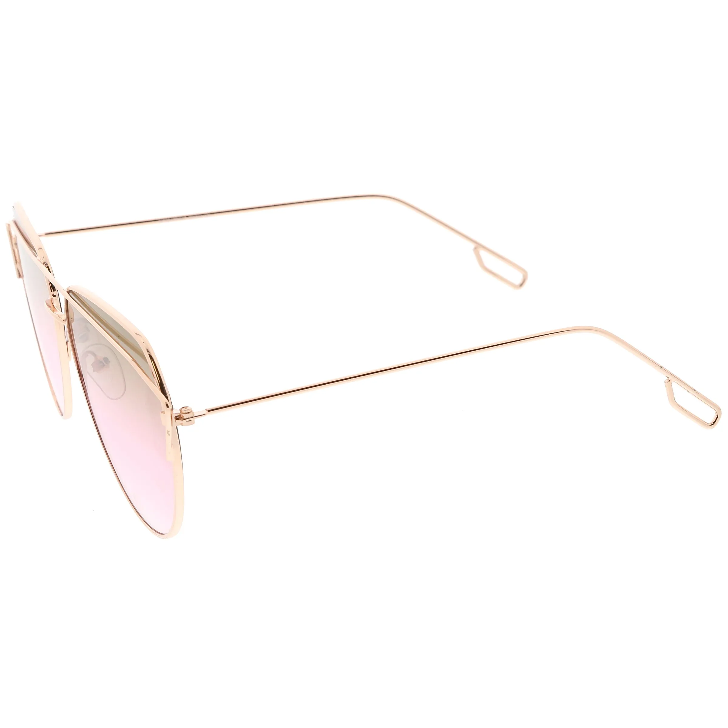 Modern Metal Slim Crossbar Gradient Lens Aviator Sunglasses C628