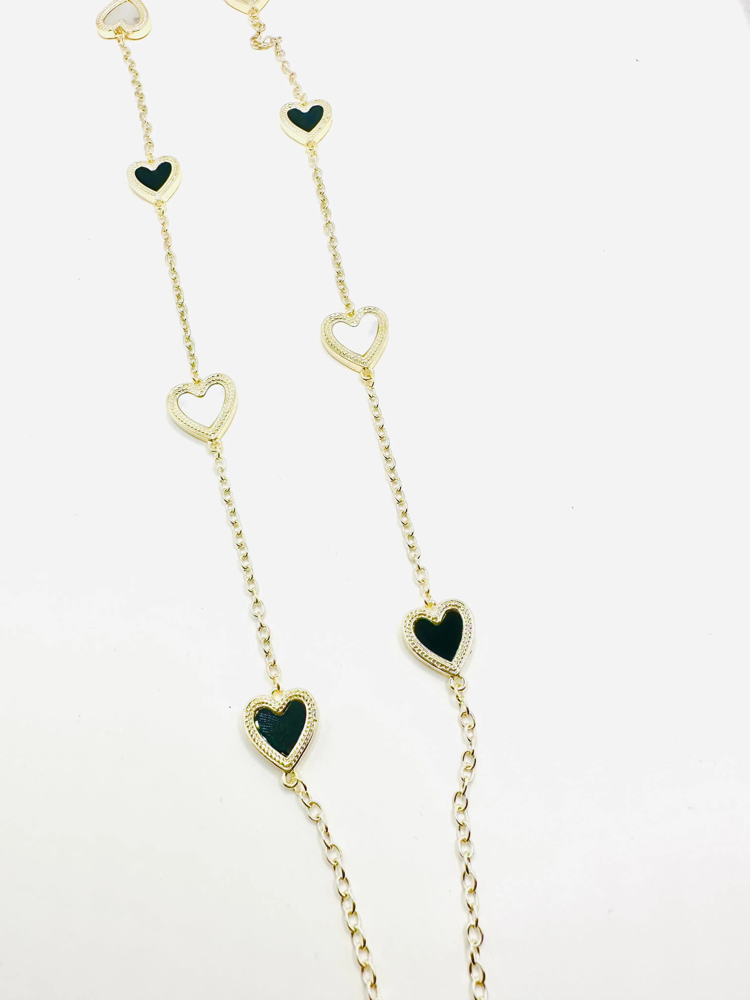 Mother Of Pearl Multi Heart 36Inch Necklace