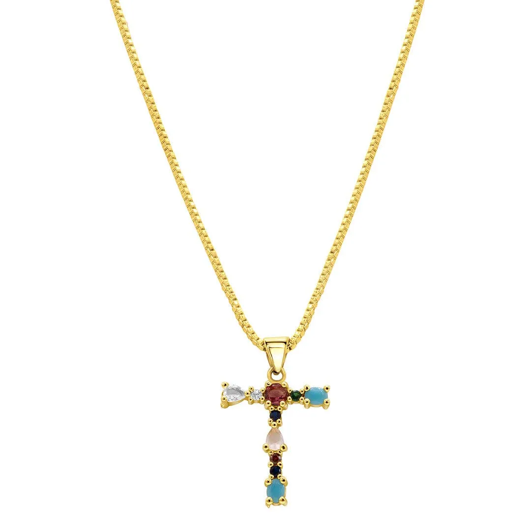Multi Color Initial Necklace